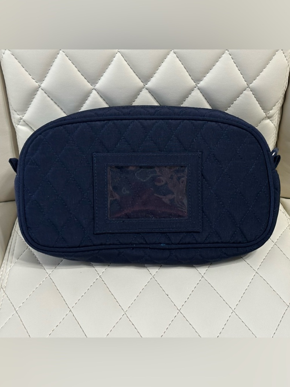 Vera Bradley Classic Navy Microfiber Cosmetic & medicine Travel Bag - Picture 9 of 9